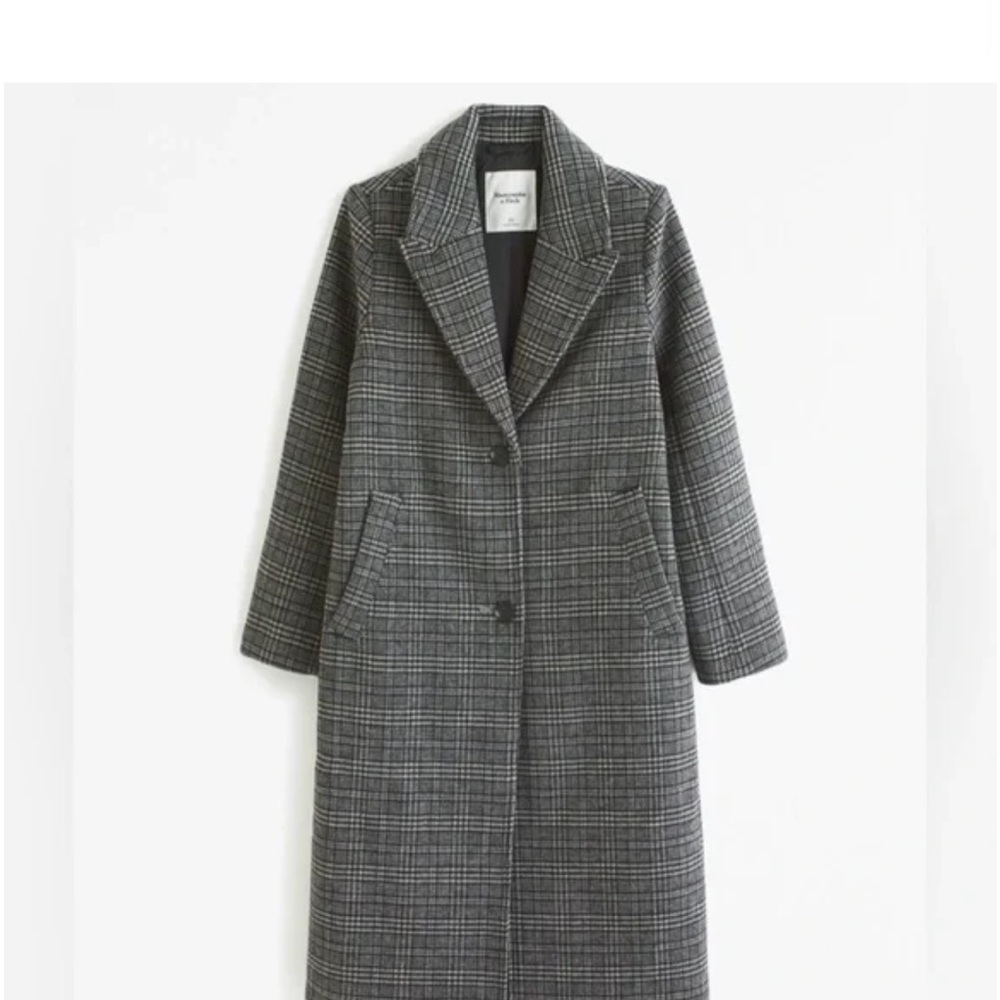 Abercrombie Wool blend tailored topcoat plaid